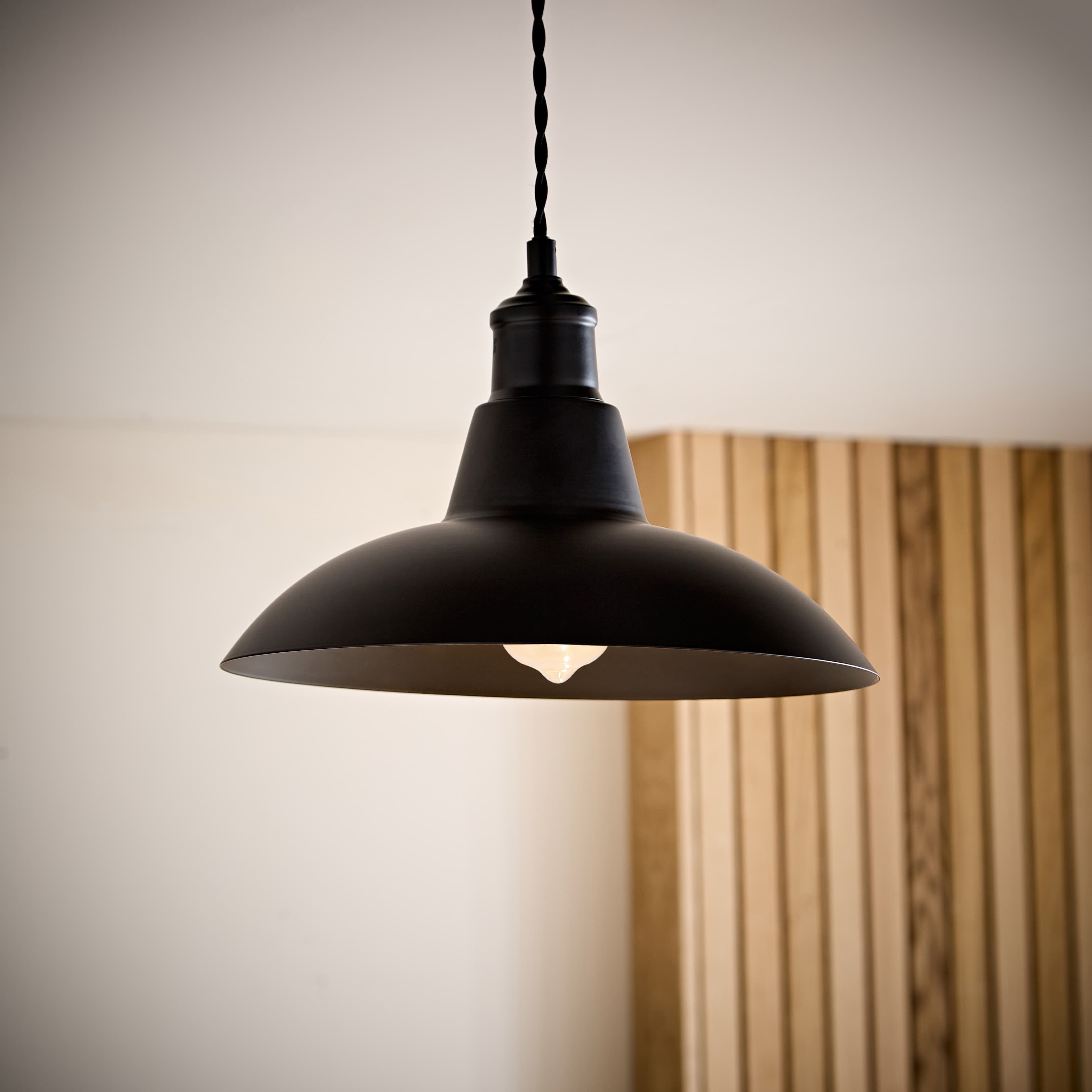 Civic Matt Black Metal Pendant Shade | Value Lights