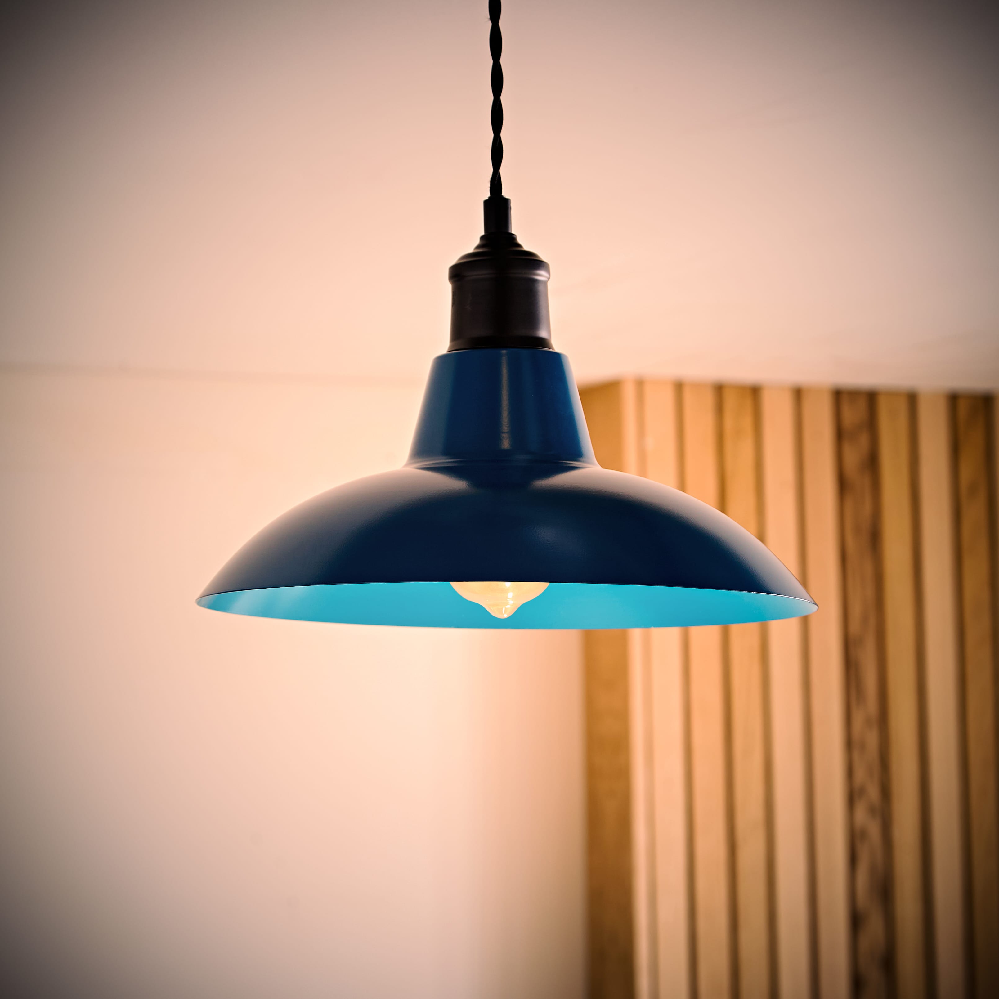 Civic French Blue Metal Pendant Shade | Value Lights