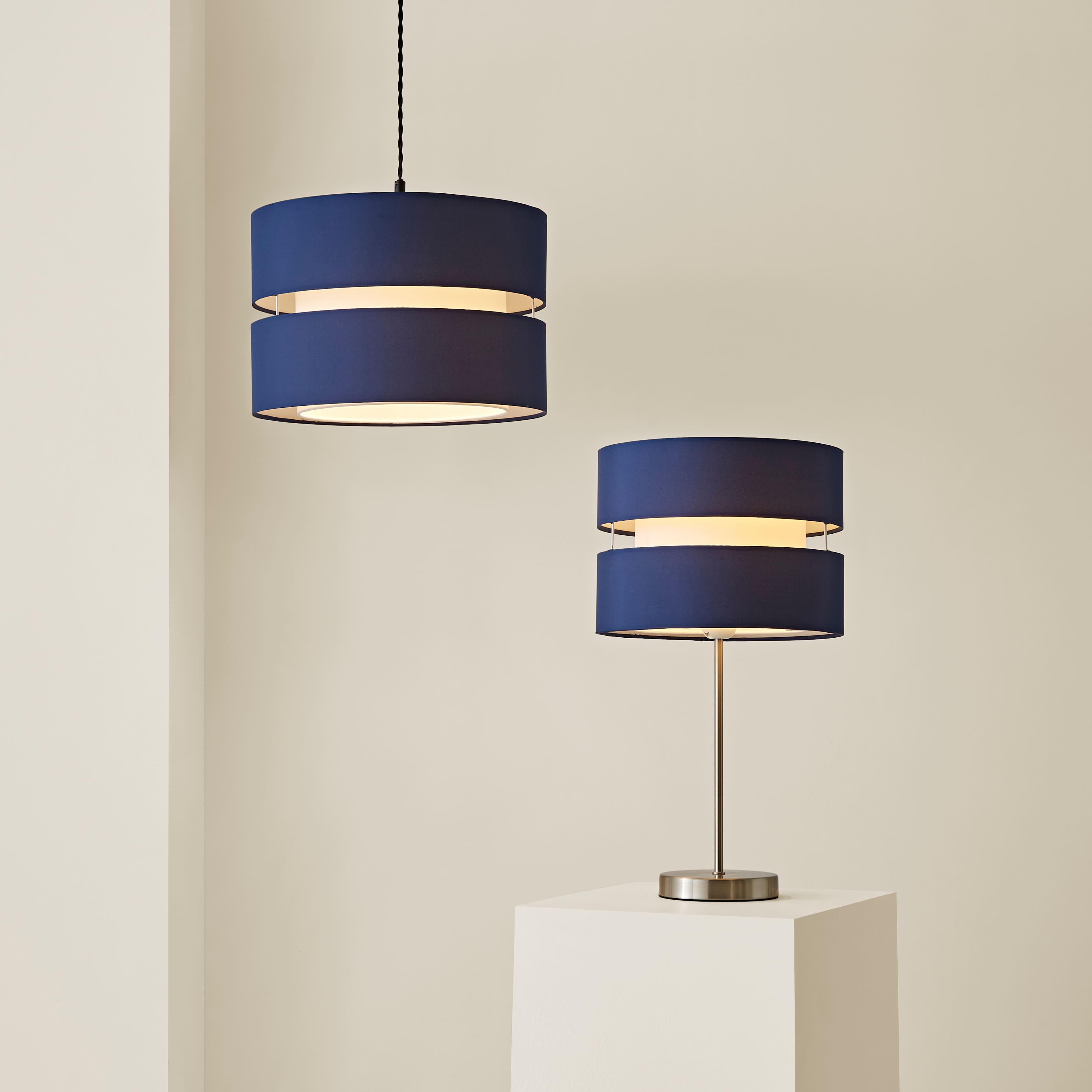 Sophia Large Modern Pendant Shade in Navy | ValueLights