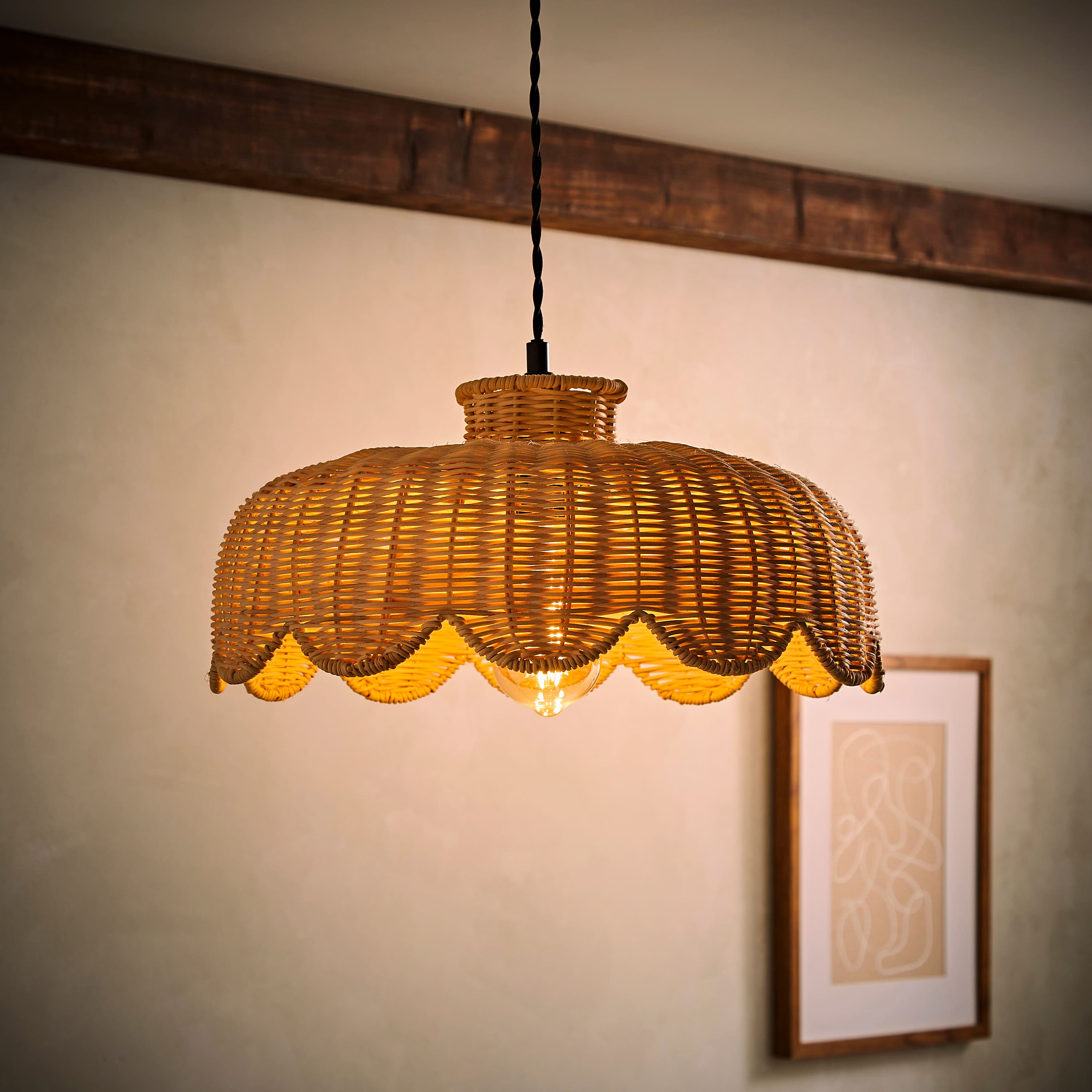 Naveah Natural Scallop Pendant Shade | ValueLights