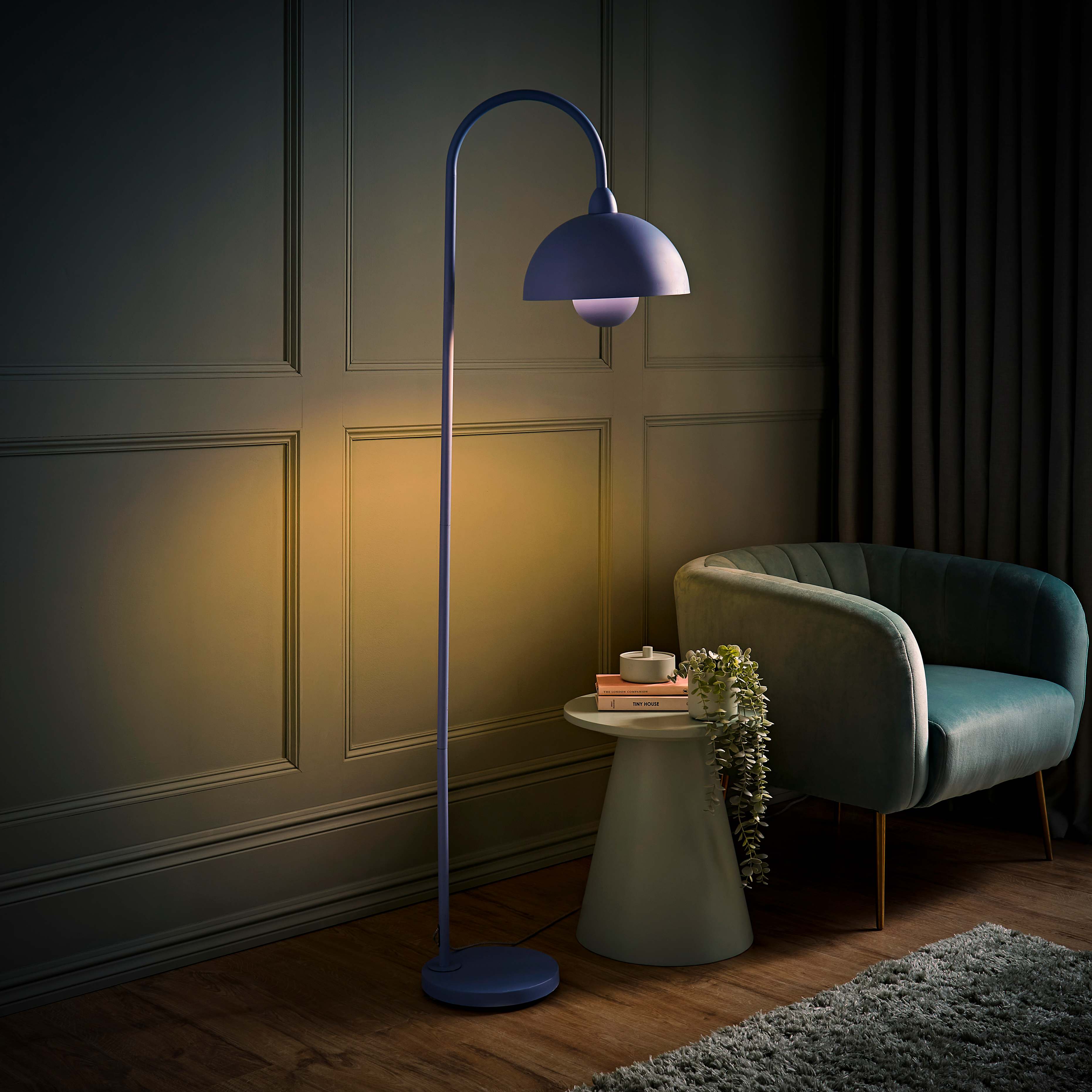 Tilly Sky Blue Arch Floor Lamp | ValueLights