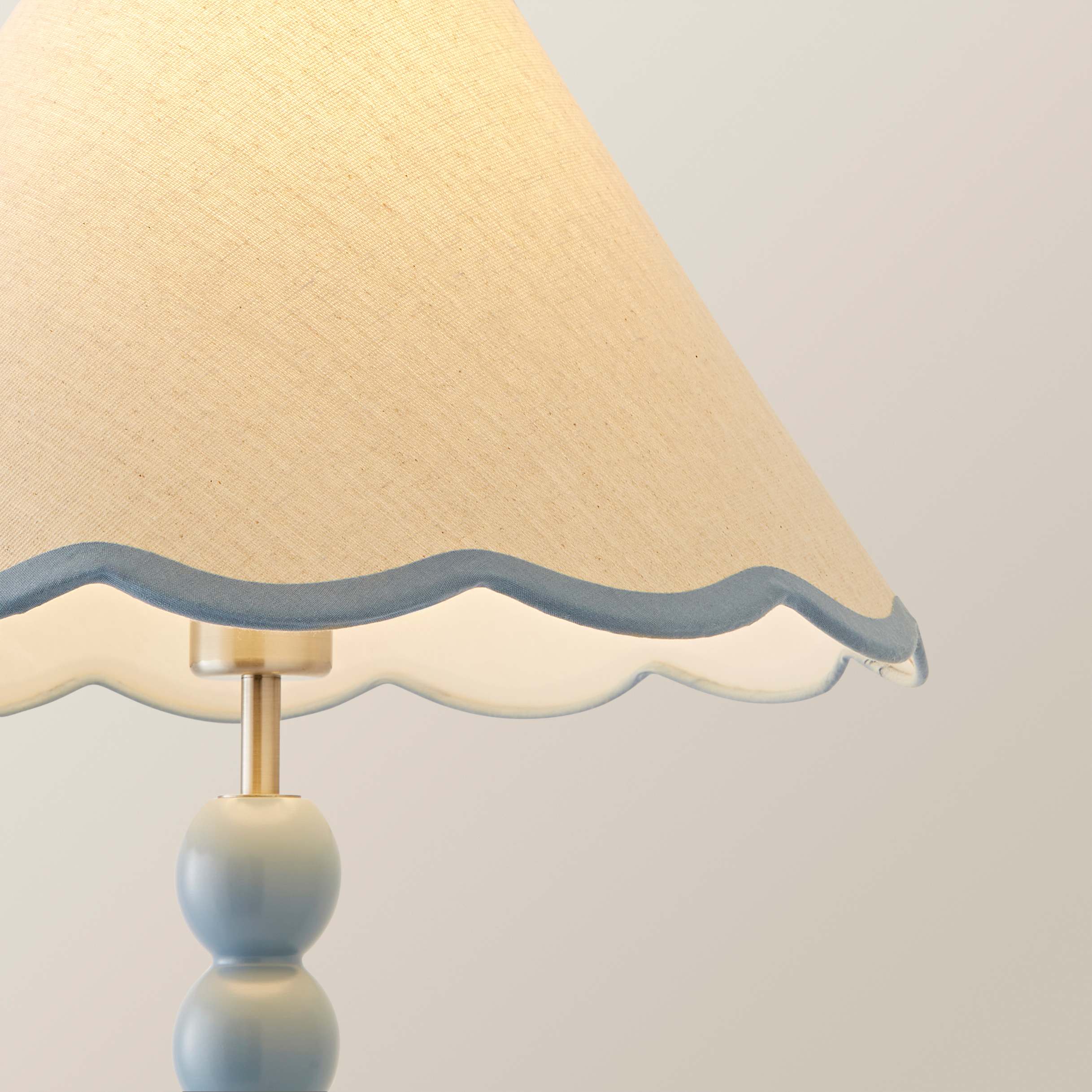 ValueLights Bobbins Blue Trim Scallop Shade Powder Blue LED