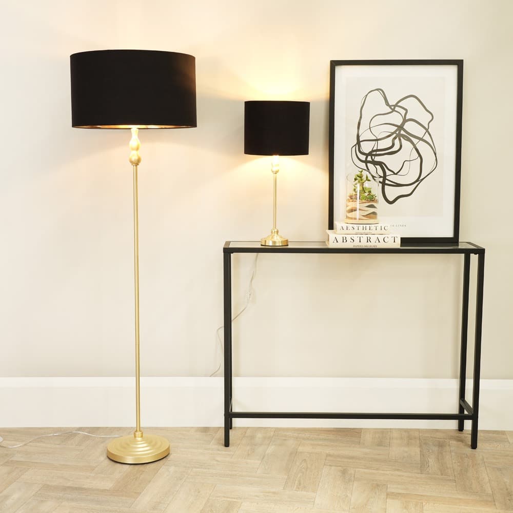 Victoria Candlestick Floor Lamp In Light Wood - View #9