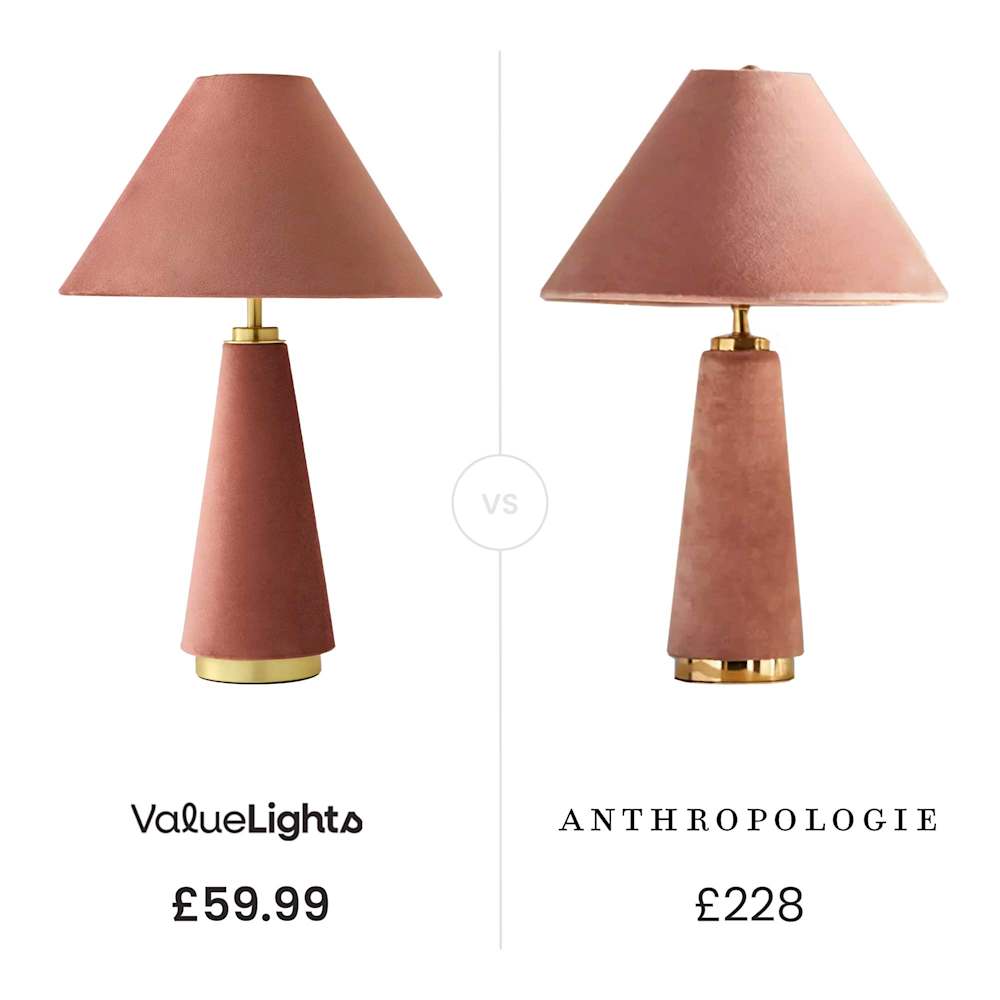 Martha
Pink Velvet Conical Table Lamp