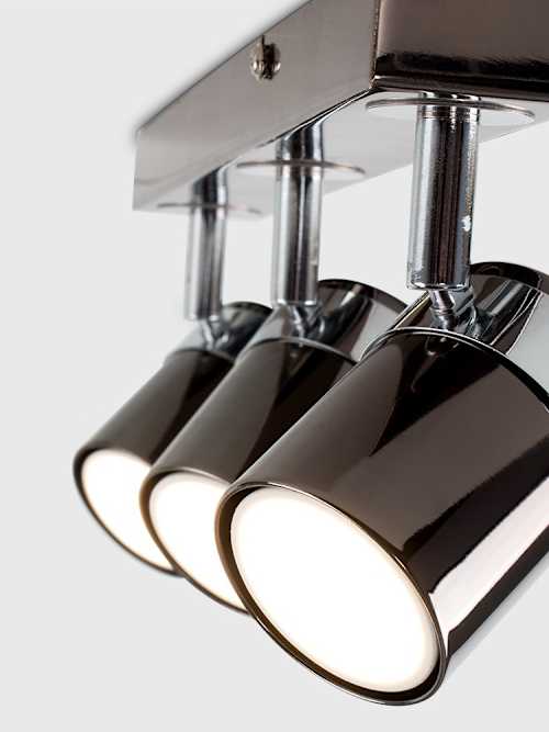 MiniSun Modern 3 Way Cement/Stone Effect And Silver Chrome Straight Bar