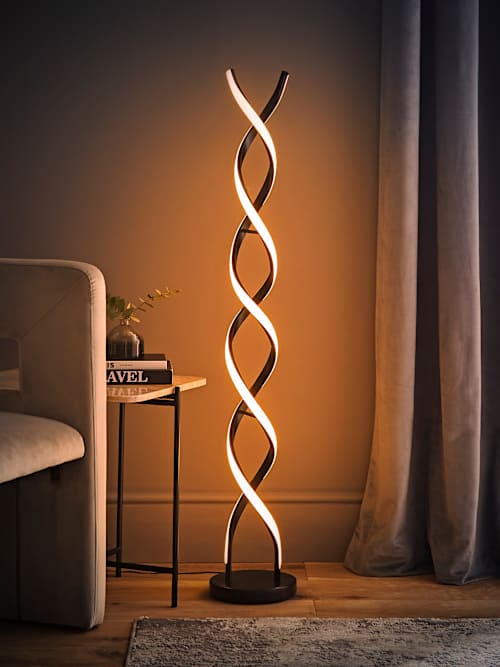 Infinity LED Double Twist Black Floor Lamp | ValueLights