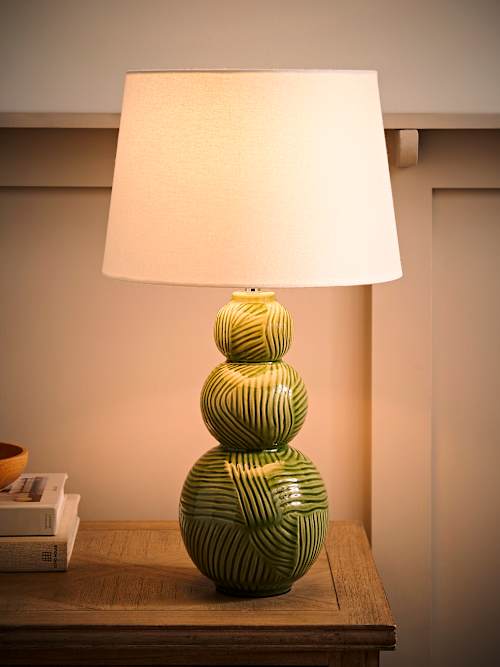 Stacked Green Ceramic Table Lamp