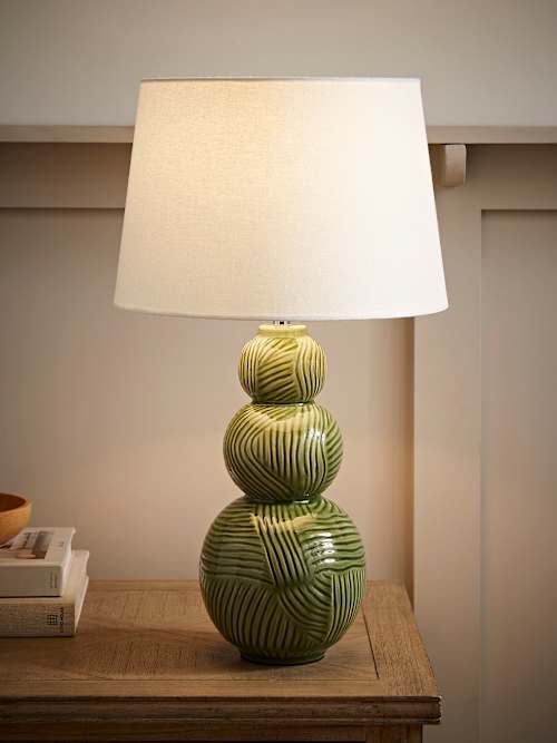 Stacked Green Ceramic Table Lamp