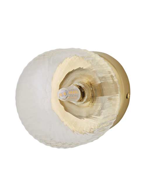 Buy Ribbed Glass Globe Flush Ceiling Light - Champagne | Ceiling Lights - View #5