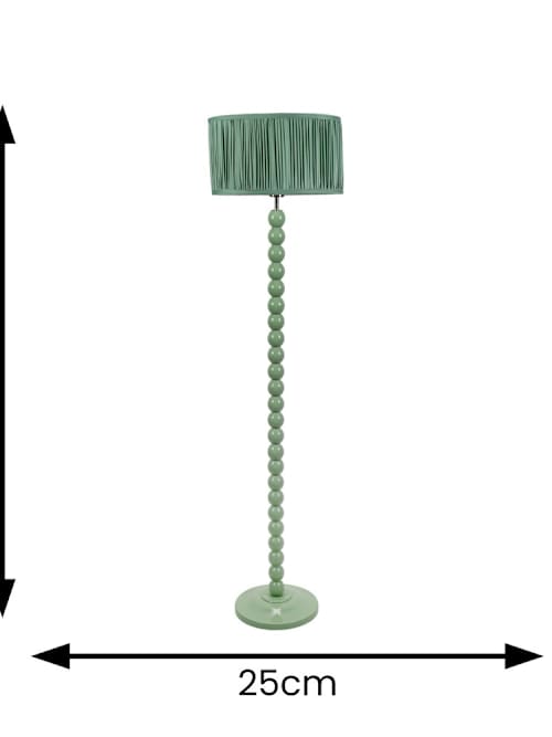 ValueLights Bobbins Pastel Blue Floor Lamp With Floral Pleated Shade - View #7