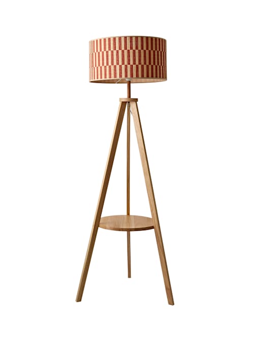 Morrigan Natural Floor Lamp Orange Bamboo Shade|ValueLights
