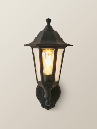 IP44 Outdoor Black Lantern with PIR Motion Sensor