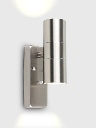 IP44 Brushed Chrome Dusk 'til Dawn Up/Down Wall Light