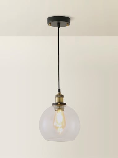 Sheridan Industrial Ceiling Pendant Light with Glass Shade