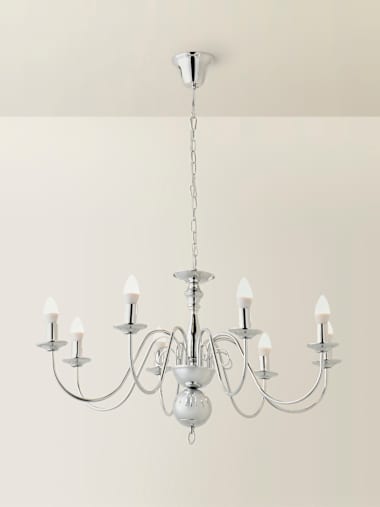 Polished Chrome 8 Arm Chandelier