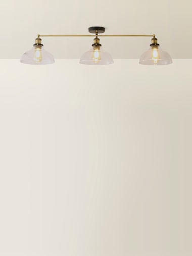 Brushed Gold 3 Arm Glass Shade Bar Ceiling Light