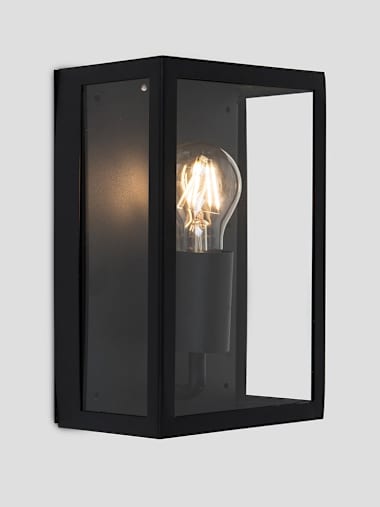 Tideswell Black Rectangular Outdoor Wall Light