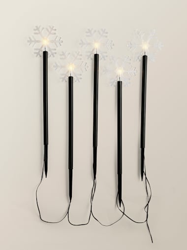  IP44 Battery Operated Snowflake Spike Lights