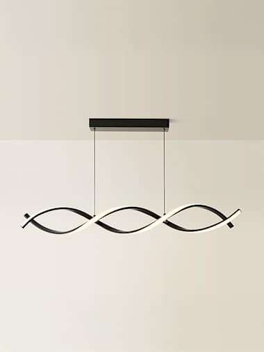 Black Integrated LED Double Twist Ceiling Light