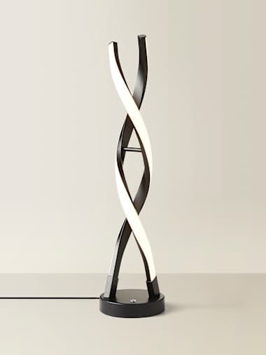 Matte Black Double Twist Table Lamp