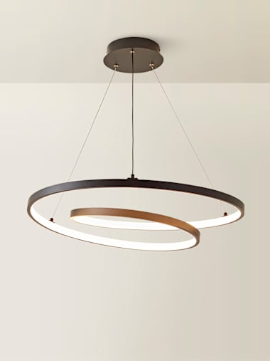 Black Integrated LED Loop Ceiling Light