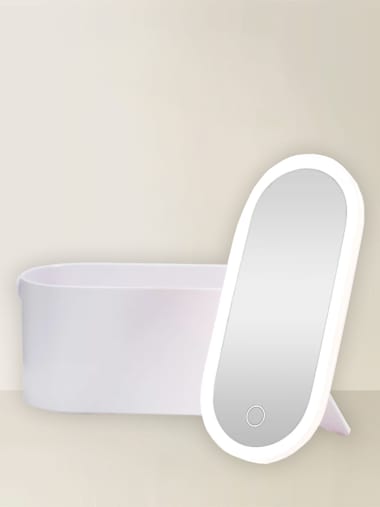  LED Make Up Mirror with Storage Carry Box