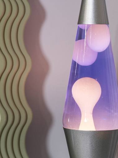 Razzo LED Lava Lamp in White and Purple