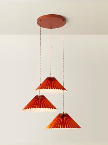 Akira Burnt Orange 3-Way Pendant Ceiling Light