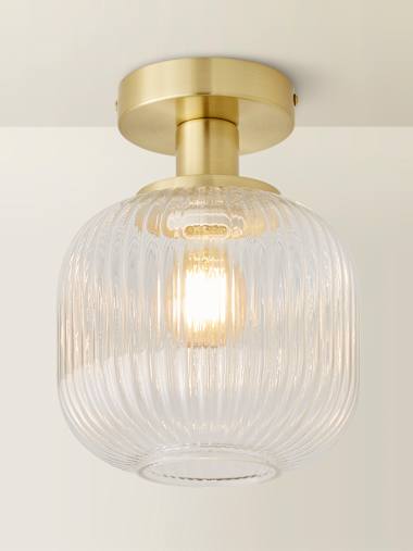 Calpe Clear Glass Flush Ceiling Light