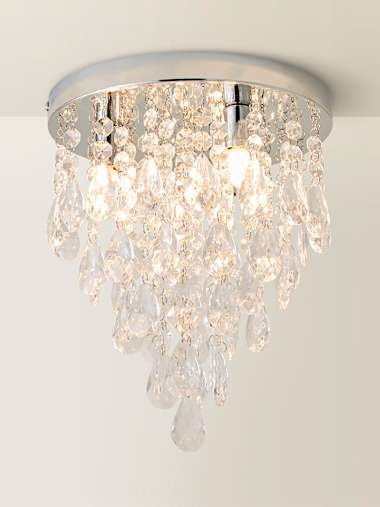 Lara Chrome Droplet Flush Ceiling Light