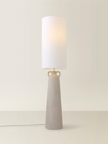 Ceramic Midi Floor Lamp with Cream Shade