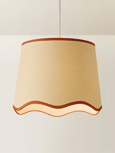 Dutton Large Scallop Bottom Shade with Rust Trim