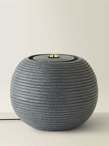 Ribbed Ball Solar Water Feature