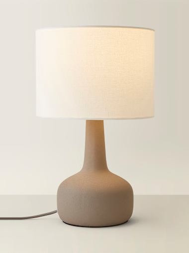 Hand-Finished Grey Squat Base Table Lamp