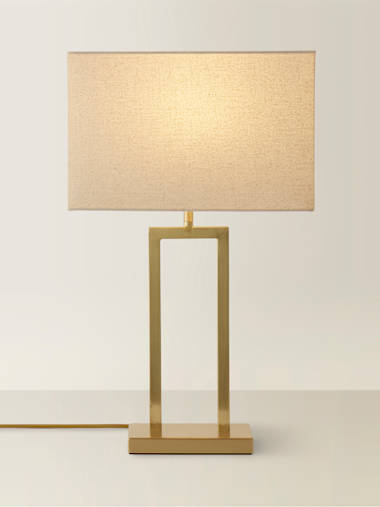 Gloria Gold Double Stem Table Lamp with Rectangular Shade