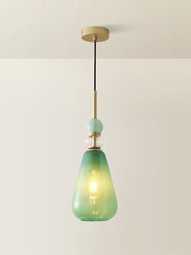 Anastasia Stacked Green Glass Ceiling Light