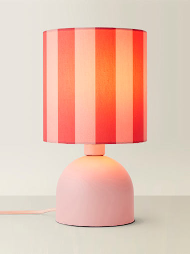 Pink Stripe Table Lamp