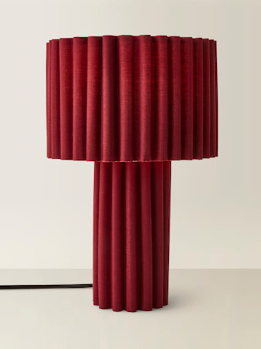 Cherry Ribbed Fabric Table Lamp