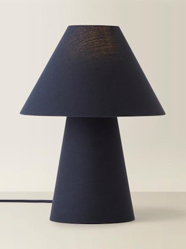 Freddie Navy Fabric Tapered Table Lamp