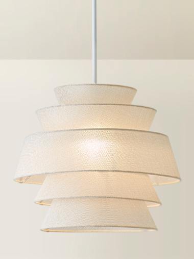 5 Tier Natural Linen Pendant Shade