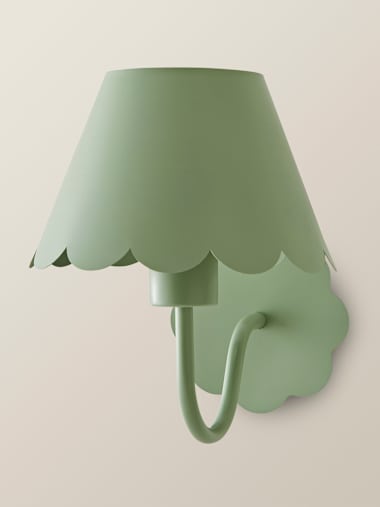 Light Green Rechargeable Scalloped Wall Light with Remote