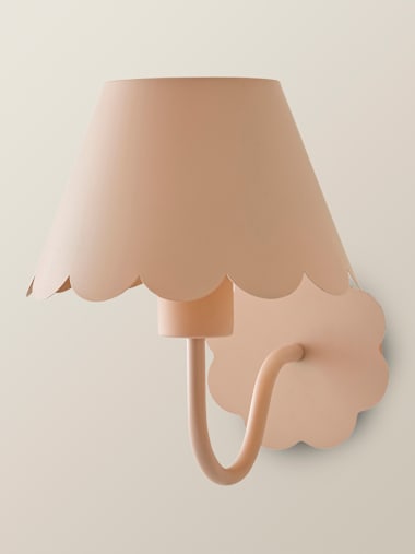 Light Pink Rechargeable Scalloped Wall Light with Remote