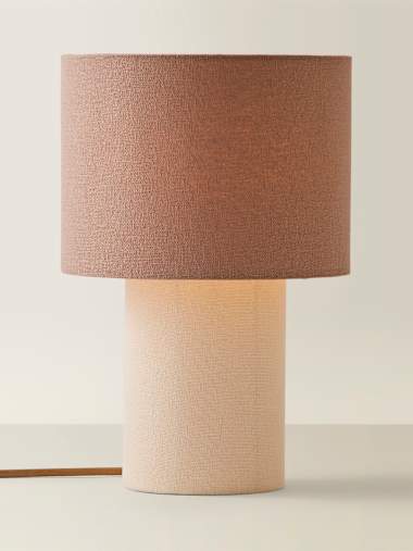 Bobby Mocha Duo Fabric Table Lamp