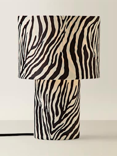 Nessa Zebra Print Velvet Table Lamp