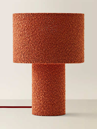 Ash Rust Boucle Fabric Table Lamp
