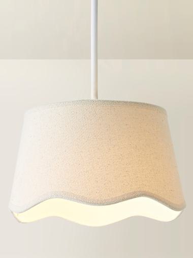 Mabel Small Natural Linen Scalloped Shade