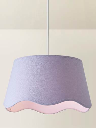 Large Lilac Linen Scalloped Shade