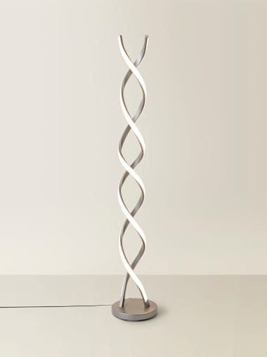 Infinity Matte Silver Double Twist Floor Lamp