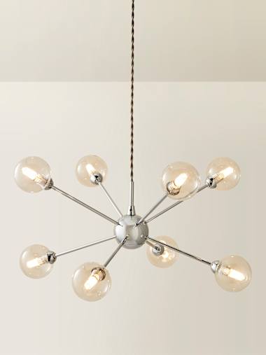 Brushed Chrome 8 Arm Sputnik Ceiling Light