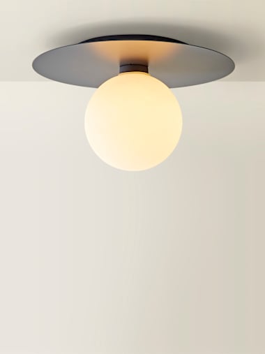 Navy Flush Globe Ceiling Light